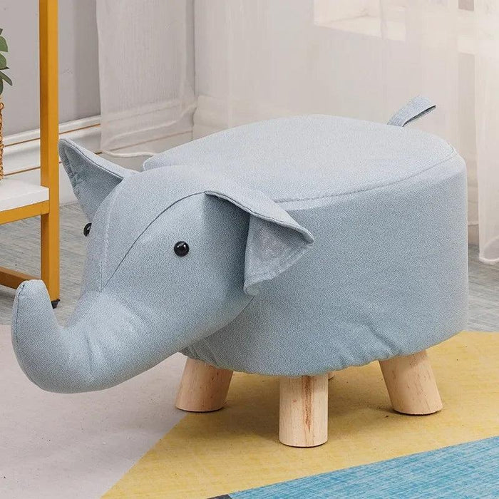 Charming Cartoon Animal Wooden Stool for Kids - Fun and Portable Shoe Changing Seat