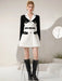 Chic Spring Black and White Business Suit Dress with Niche Waist Design