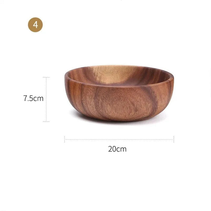 Acacia Wood Bowl Collection – Stylish Serving Solutions for Salads, Soups, and Fruits