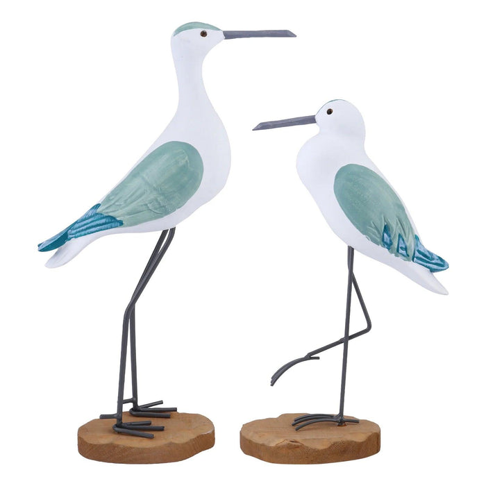 Coastal Elegance Wooden Seagull Decor - Set of 2 for Home and Garden