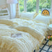 Luxe Korean Princess Lace Ruffle Bedding Ensemble with Duvet Cover, Bed Sheet, Skirt, and Pillowcases