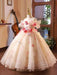 Elegant Children's Appliqued Evening Gown for Special Occasions