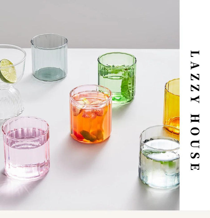 Vibrant Heat-Resistant Glass Mug Collection - Set of 6 Stylish Cups for Every Occasion