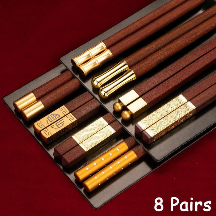 Elegant Red Bamboo Chopstick Set - Elevate Your Asian Dining Experience