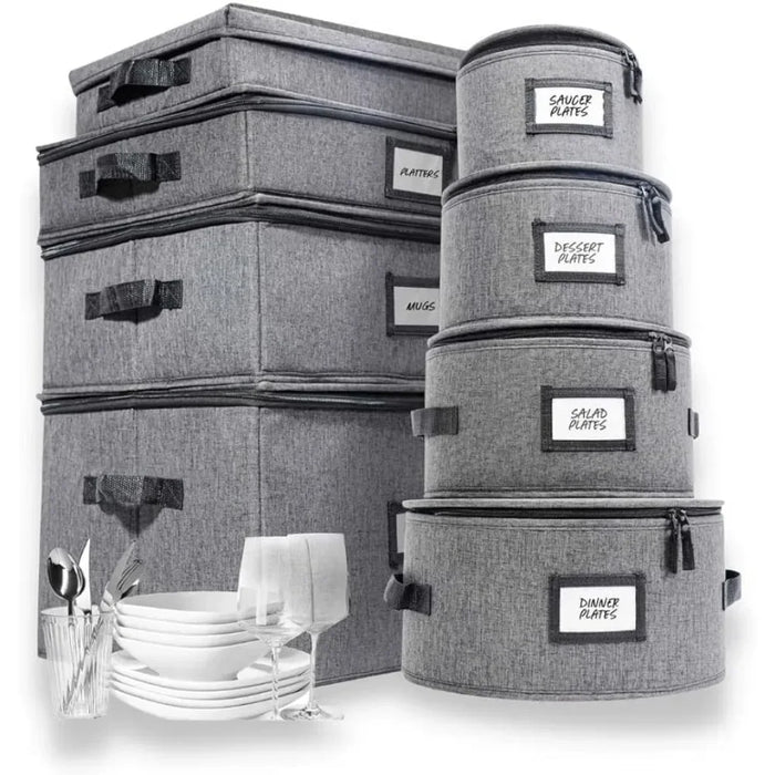 Adjustable Compartment China Storage Solution - Safeguard Your Fine Dining Items with This 8-Piece Set