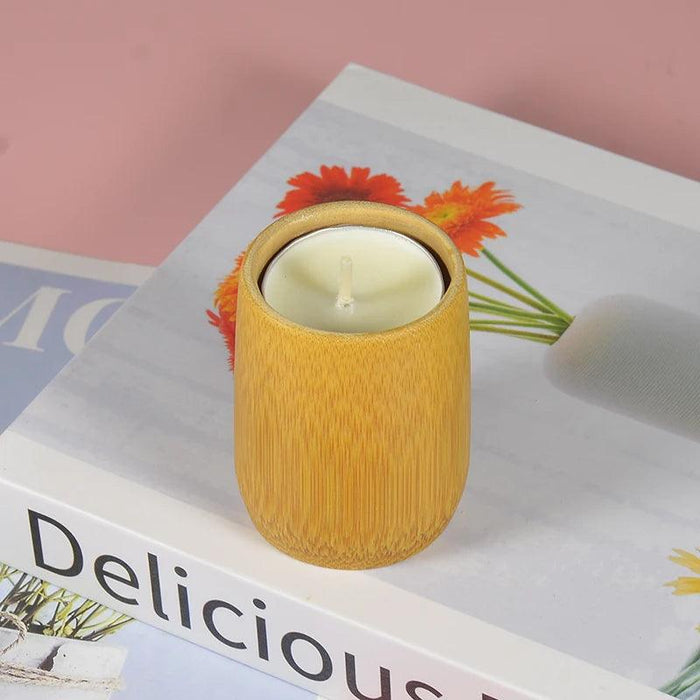 Sustainable Bamboo Tealight Candle Holder for a Peaceful Home Atmosphere