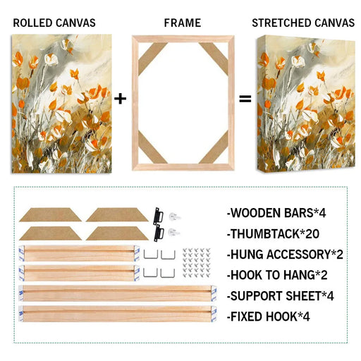 Rustic Pine Wood Wall Art Frame - DIY Home Decor Kit with Natural Elegance