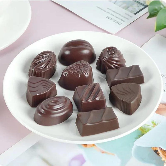 Miniature Faux Chocolate Candy Collection for Dollhouse Display - 24pcs DIY Cake Accessories