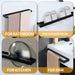 Adjustable Matte Black Stainless Steel Towel Rack with Versatile Wall Mounting Options