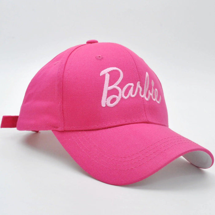 Disney Barbie Girls' Pink Embroidered Baseball Cap - Adjustable Fun Hat for Young Fashionistas