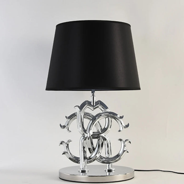 Elegant LED European Luxury Table Lamp with Artful Gold & Silver Finish for Living Room, Bedroom, and Study