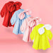 Charming Boutique Princess Dress for Girls with Elegant Bow and Puff Sleeves