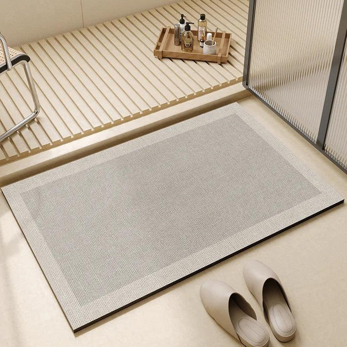 Elegant Diatomite Bath Mat Ensemble - Chic Water-Absorbing Toilet Set