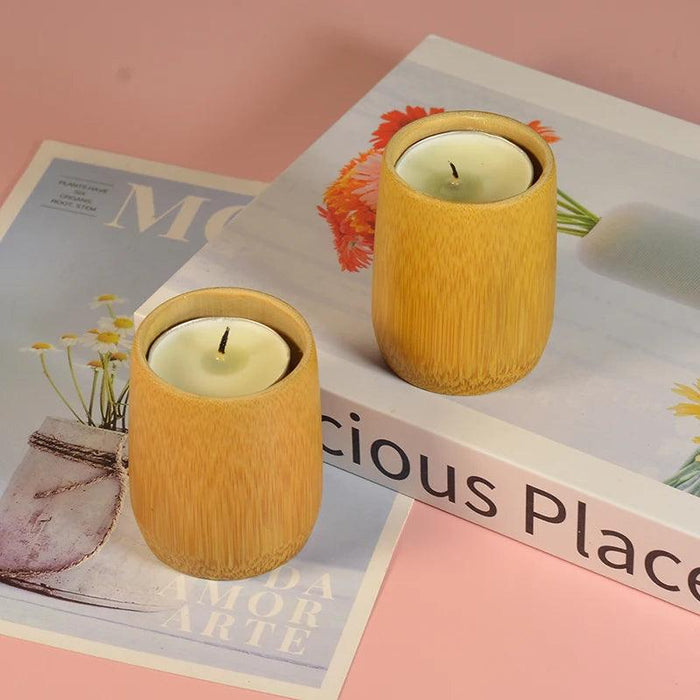 Sustainable Bamboo Tealight Candle Holder for a Peaceful Home Atmosphere