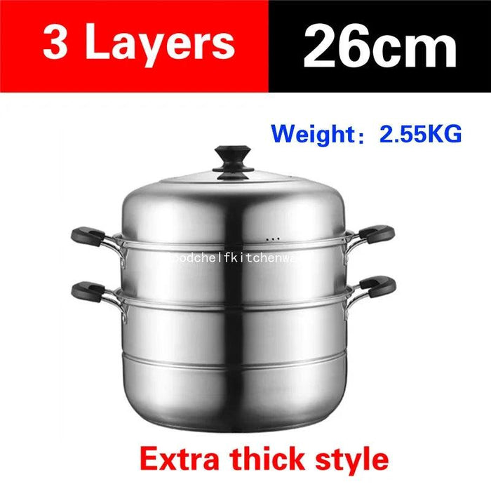 Deluxe Stainless Steel Multi-Layer Steamer for Optimal Home Cooking