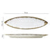 Elegant Japanese Ceramic Leaf Plate with Quicksand Texture and Gold Rim