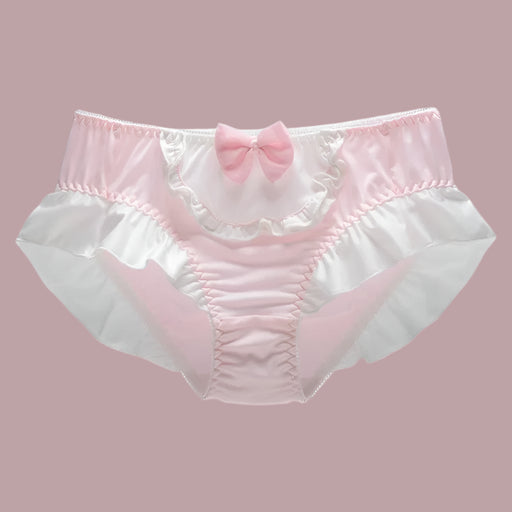 Sweet Delight Milk Silk Bow High Stretch Women's Princess Panties - Large Size Lingerie