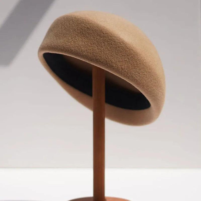 Elegant Women's Wool Felt Beret - French-Style Winter Hat for Special Occasions and Formal Gatherings