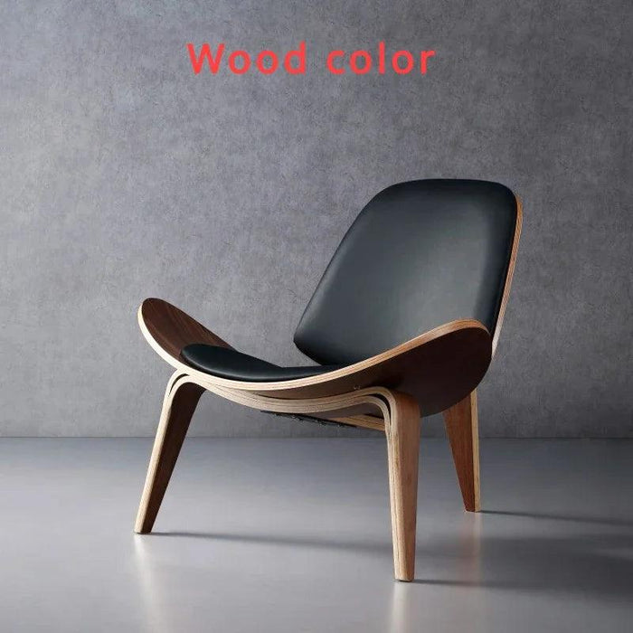 Nordic Artistic Solid Wood Lounge Chair with Unique Airplane Shell Design