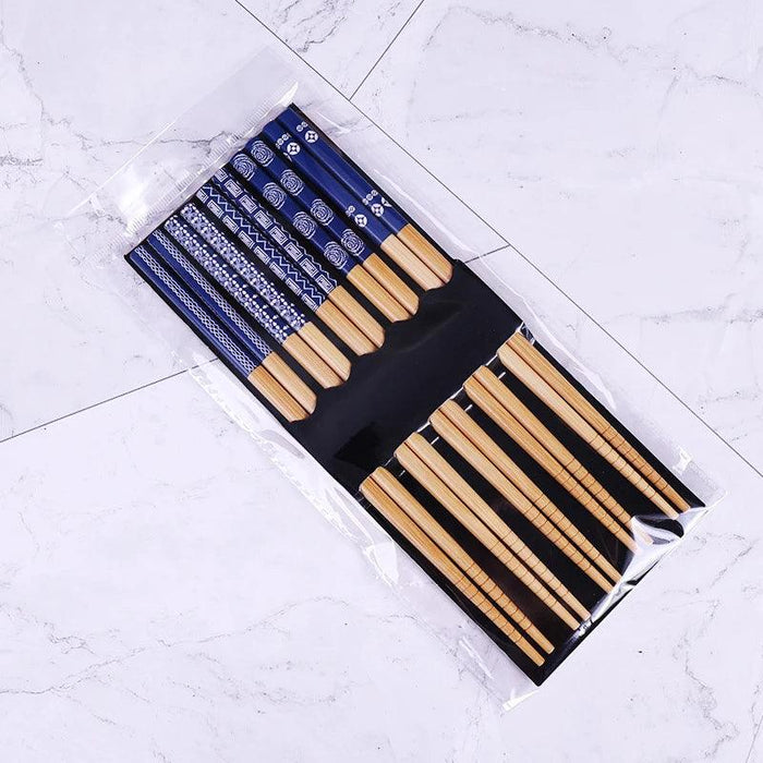 5 Pairs of Non-Slip Japanese Bamboo Chopsticks