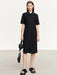 Elegant Minimalist Summer Dress with Belted Waist and Collar for the Contemporary Woman