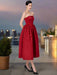 Bowknot Strapless Backless High Waist Summer Evening Dress for Women