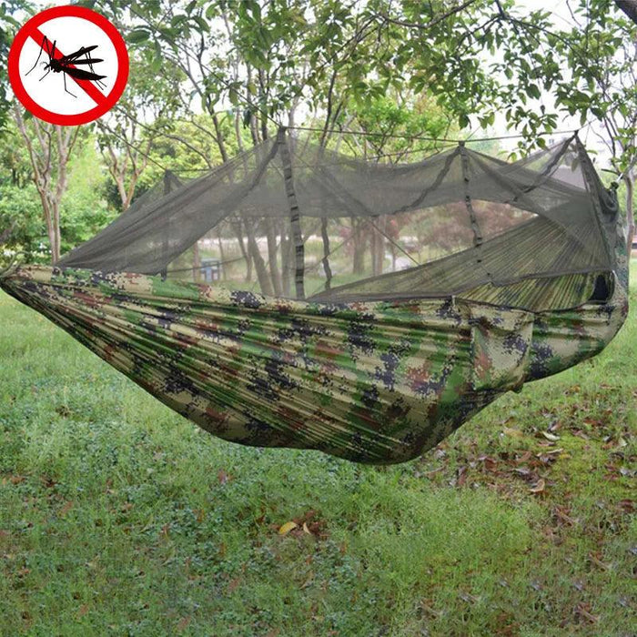 Outdoor Adventure Hammock with Insect Protection - Lightweight Portable Hanging Bed for Camping Comfort