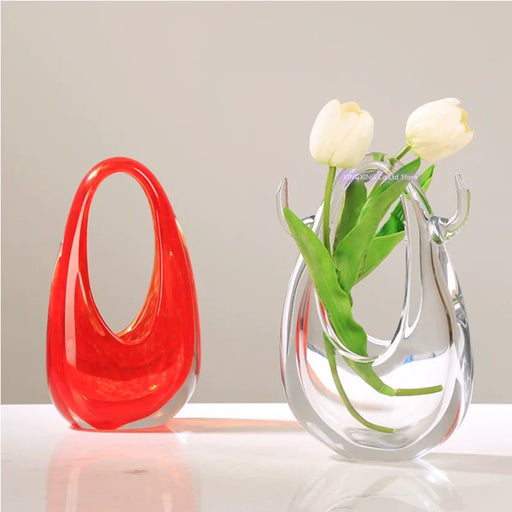 Elegant Glass Vase for Desktop Decor and Flower Arrangement