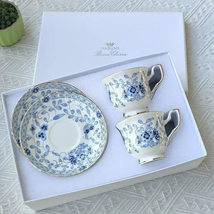 Elegant Blue and White Japanese Porcelain Tea and Coffee Collection