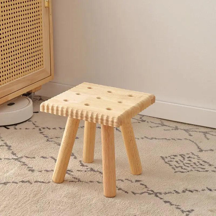 Stylish Solid Wood Children's Cookie Bench - Versatile Low Stool for Home and Play Areas