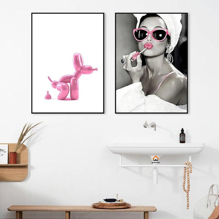 Custom Elegant Nude Canvas Art for a Luxurious Bathroom Retreat