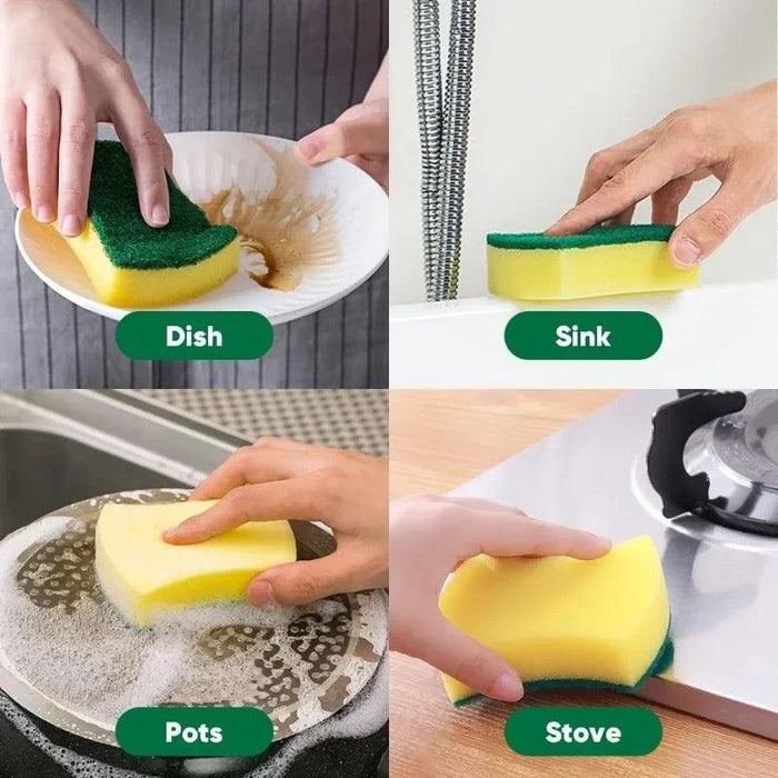 Super-Absorbent Versatile Cleaning Sponges - Effective Dish Brushes for Stubborn Stains and Pot Scrubbing (Multiple Pack Sizes Available)