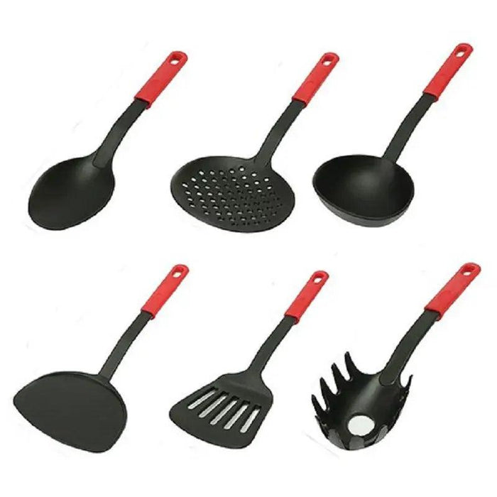 6-Piece Heat-Resistant Nylon Kitchen Utensil Collection - Essential Cooking Tools Including Spatula, Ladle, Turner, and More