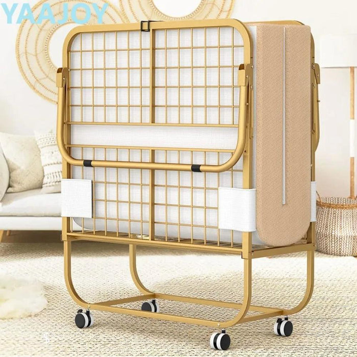 Gold Portable Memory Foam Guest Bed - Foldable Rollaway Bed for Adults