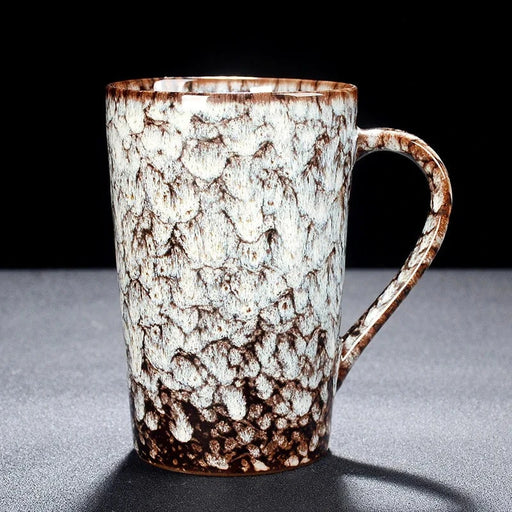 Unique Handcrafted Ceramic Tea Cup - 400ml Capacity with Handmade Texture