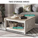 Versatile Rustic Grey Coffee Table Set with Dual Storage Options