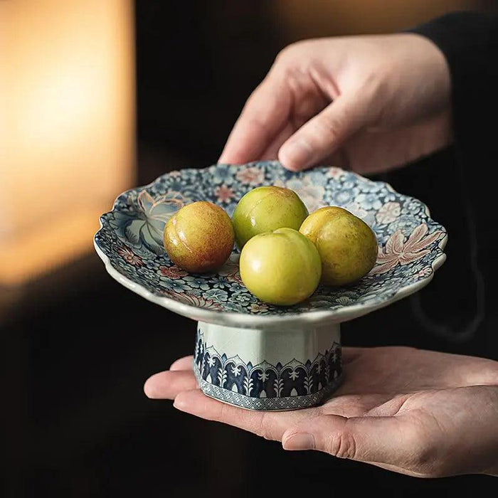 Ru Kiln Celadon Dim Sum Serving Dish - A Chic Addition for Desserts and Snacks