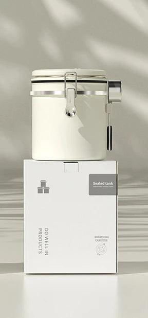 Stylish Stainless Steel Coffee Bean Canister with Date Tracker and Carbon Release Valve