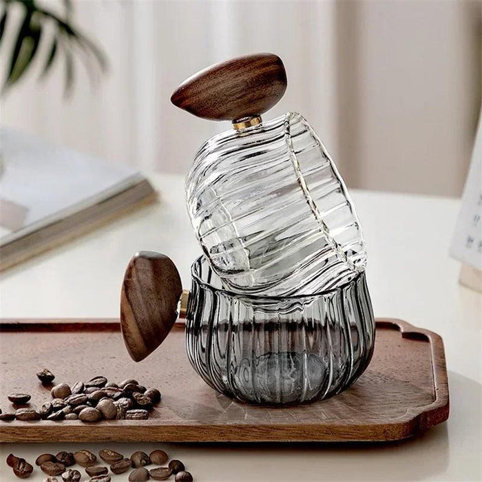 200ML Heat-resistant High Boron Silicon Glass Coffee Mug with Wooden Handle