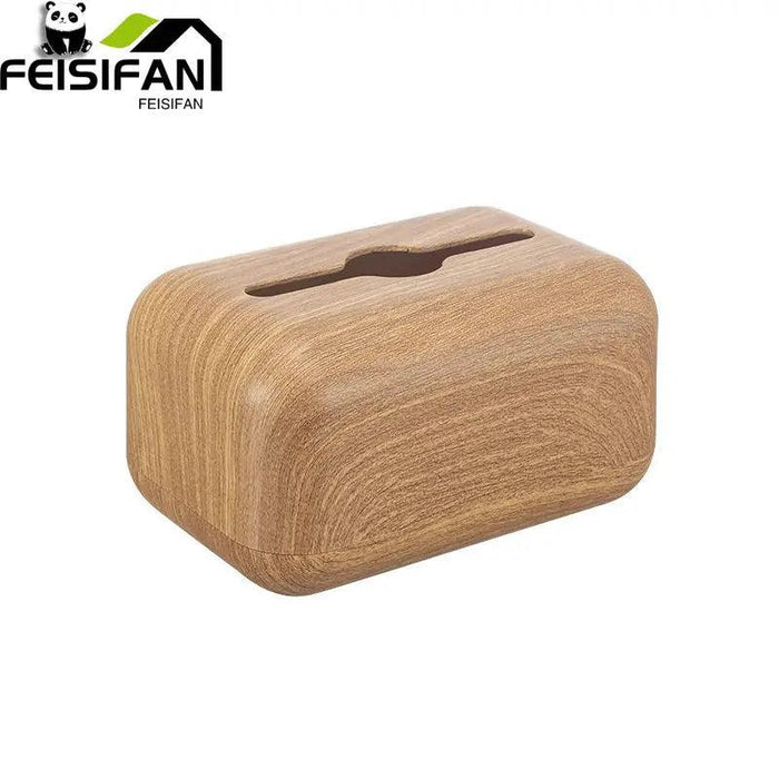 Elegant Walnut Tissue Holder for Modern Workspace Chic