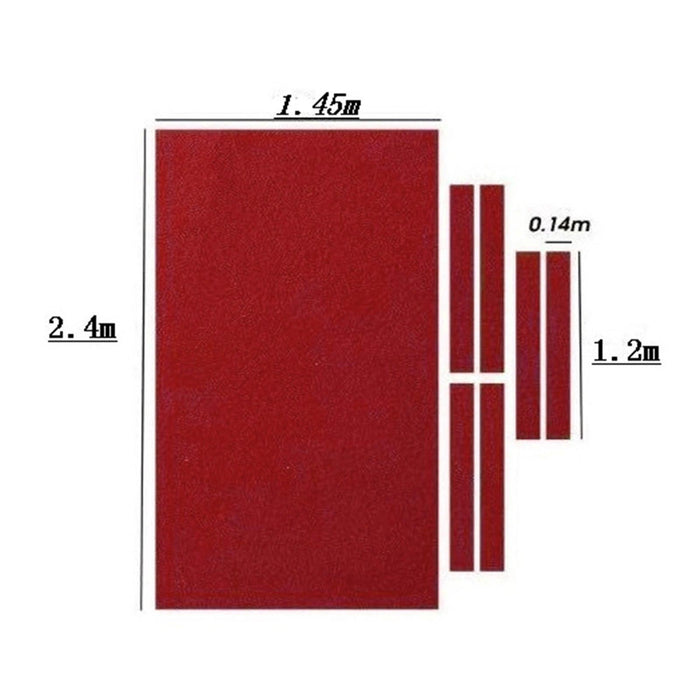 7ft Red Professional Pool Table Felt Cover with Cushion Strips - Pre-Cut Wool Blend Cloth for Indoor Use