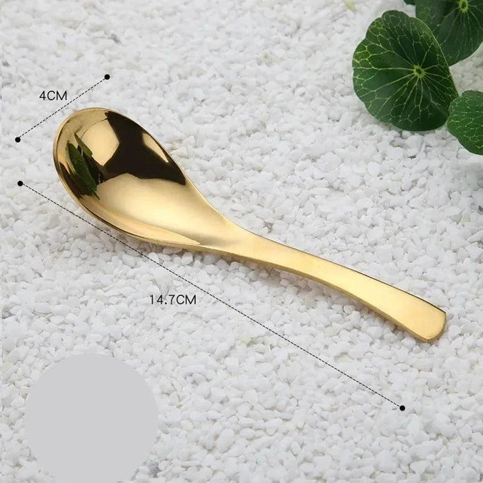 Elegant Multifunctional Japanese Stainless Steel Spoon for Soups, Desserts, and Beverages