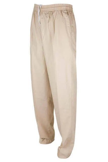 Men's Breathable Light Cream Linen Harem Trousers - Ideal for Pilgrimage