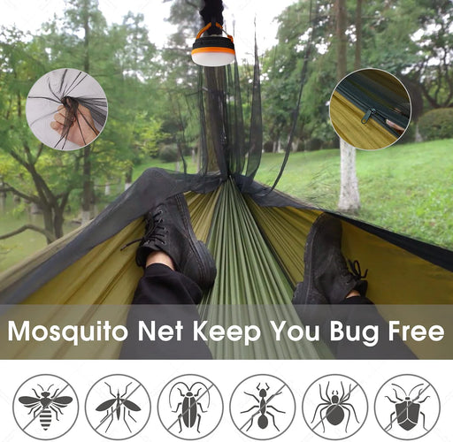Ultimate Outdoor Camping Hammock with Mosquito Net and Rain Fly - Premium Survival Gear