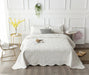 Elegant Euro-Style Embroidered Bedspread Set with Premium Cotton Filling - Versatile Summer Blanket and Mattress Cover