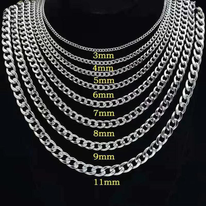 Modern Men's Stainless Steel Figaro Chain Necklace - Stylish Accessory for Any Event