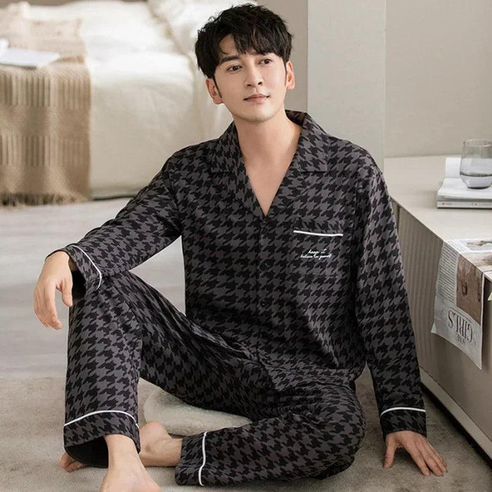 Chic Korean Unisex Cotton Sleepwear Set for Luxurious Comfort