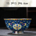 Ornate Chinese Ceramic Salad Bowl Set with Gold Trim - Elegant Enamel Tableware for Stylish Dining