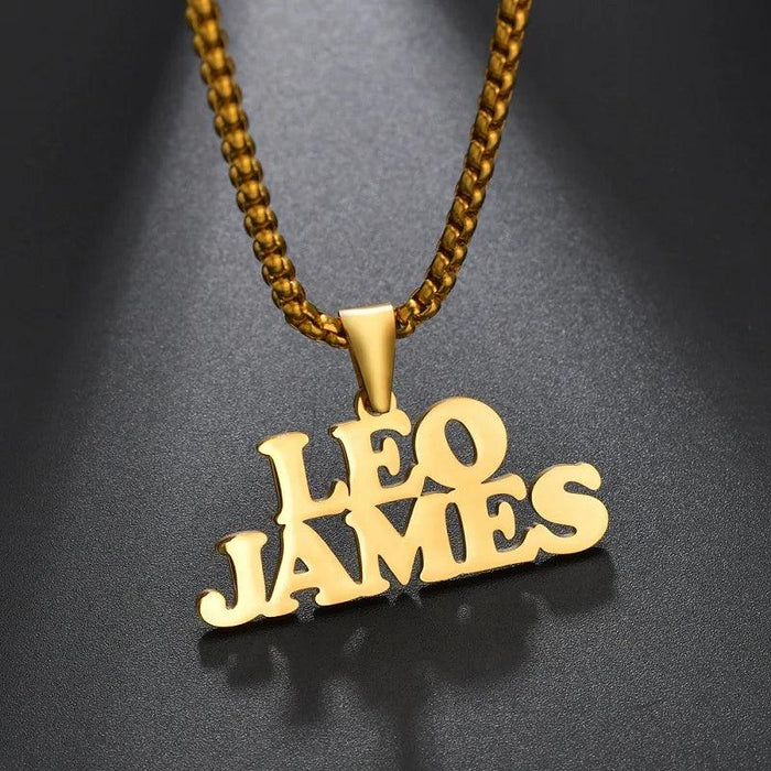 Personalized Unisex Stainless Steel Name Necklace with Chunky Chain