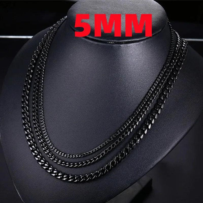 Modern Men's Stainless Steel Figaro Chain Necklace - Stylish Accessory for Any Event